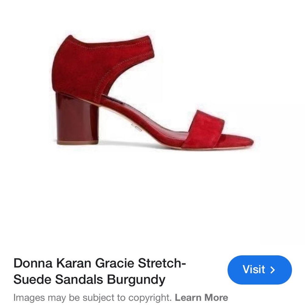 Donna Karan Red Sandals Suede Elegance